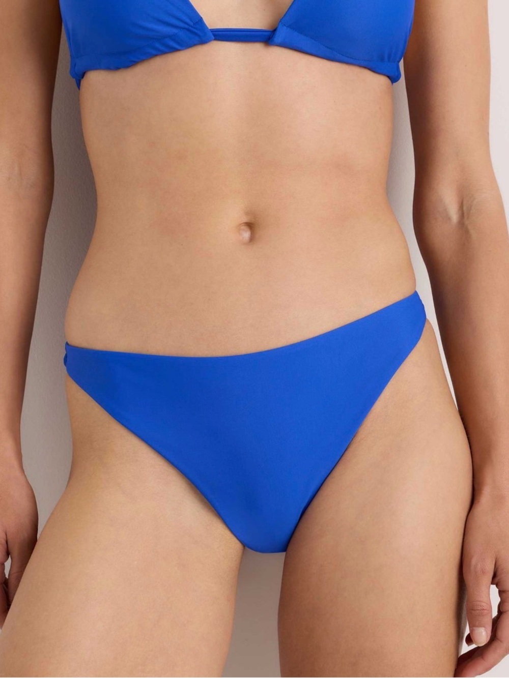 Quince Sz Medium Italian Low Rise Bikini Bottom Electric Blue NWT